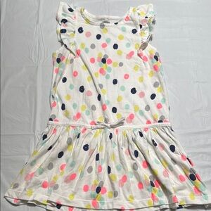 Gymboree White Dress with Colorful Dots size 6